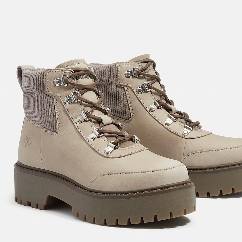 Timberland Women's Stone Street Platform Hiker Boot Gray Nubuck Sz 7 Clean!